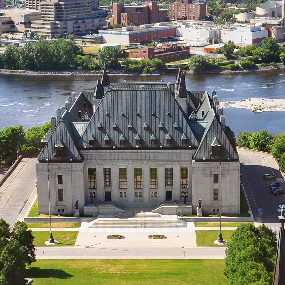 aerial view of supreme court building in ottawa ontario